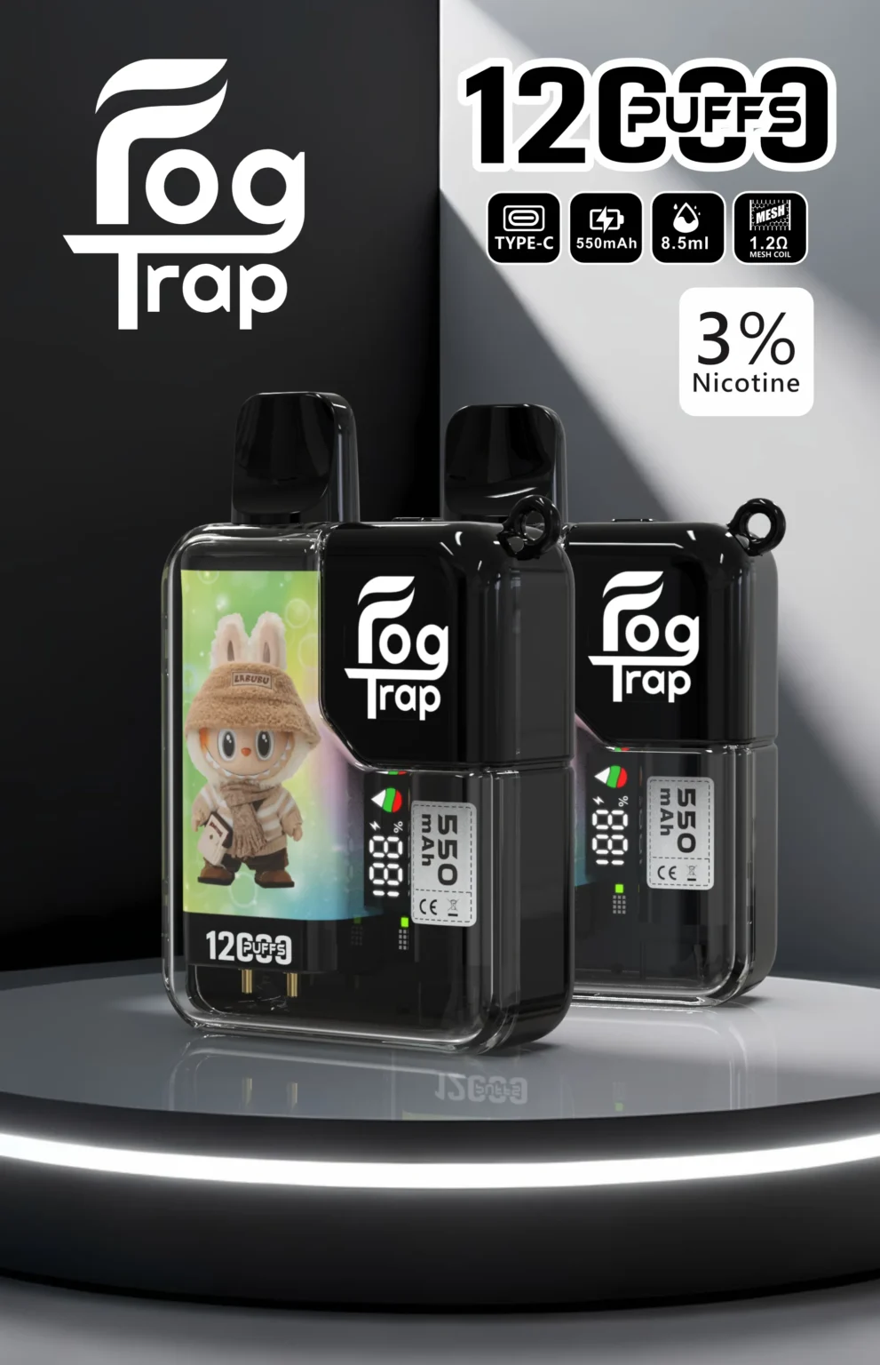 Fog Trap拉布布×蠟筆小新12000口拋棄式電子煙｜跨界聯名，卡通風格帶來無限驚喜